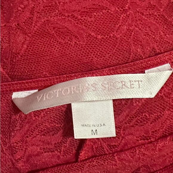 Victoria Secret Red Cami Tank Mini Floral Lace Slip Lingerie Piece - Picture 6 of 6